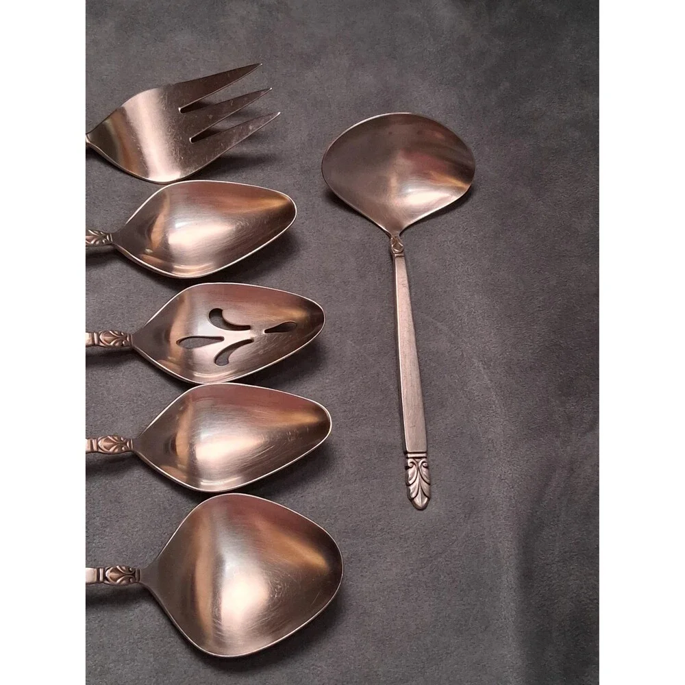 International Silver Norse Serving Set 7 Pc Stainless Modernist